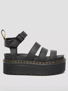 Doc Martens Blair Hydro Leather Platform Strap Sandals - Black